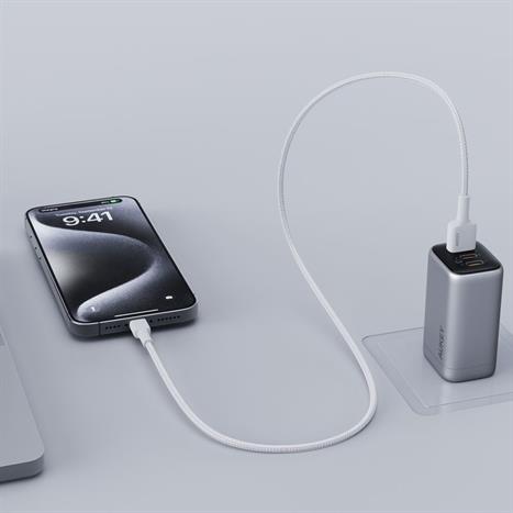 Cáp sạc và truyền dữ liệu USB-A - Lightning 12W 0.9m Aukey CB-BAL7 - Trắng Màu Trắng