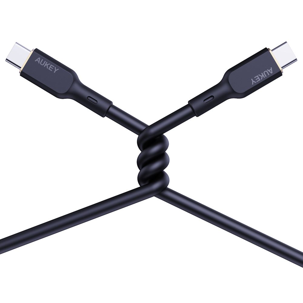 Cáp sạc nhanh và truyền dữ liệu Type-C - Type-C 100W 1m Aukey CB-SCC101 - Đen - Chất liệu kiểu dáng