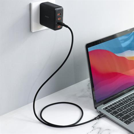 Cáp sạc nhanh và truyền dữ liệu Type-C - Type-C 100W 1m Aukey CB-SCC101 - Đen Màu Đen