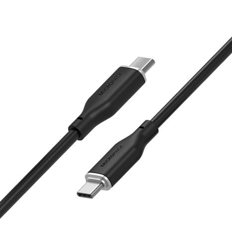 Cáp sạc nhanh và truyền dữ liệu Type-C - Type-C 60W 1.2m MicroPack Power Link C1 MC C60 - Đen Màu Đen