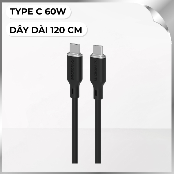 Cáp sạc nhanh và truyền dữ liệu 1.2m MicroPack Power Link C1 MC C60 - Đen
