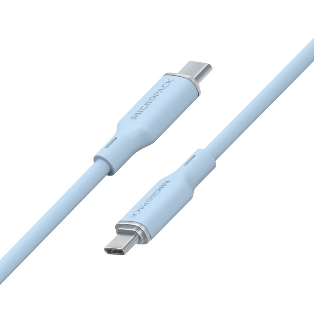 Cáp sạc nhanh và truyền dữ liệu Type-C - Type-C 60W 1.2m MicroPack Power Link C1 MC C60 - Xanh dương - Tương thích
