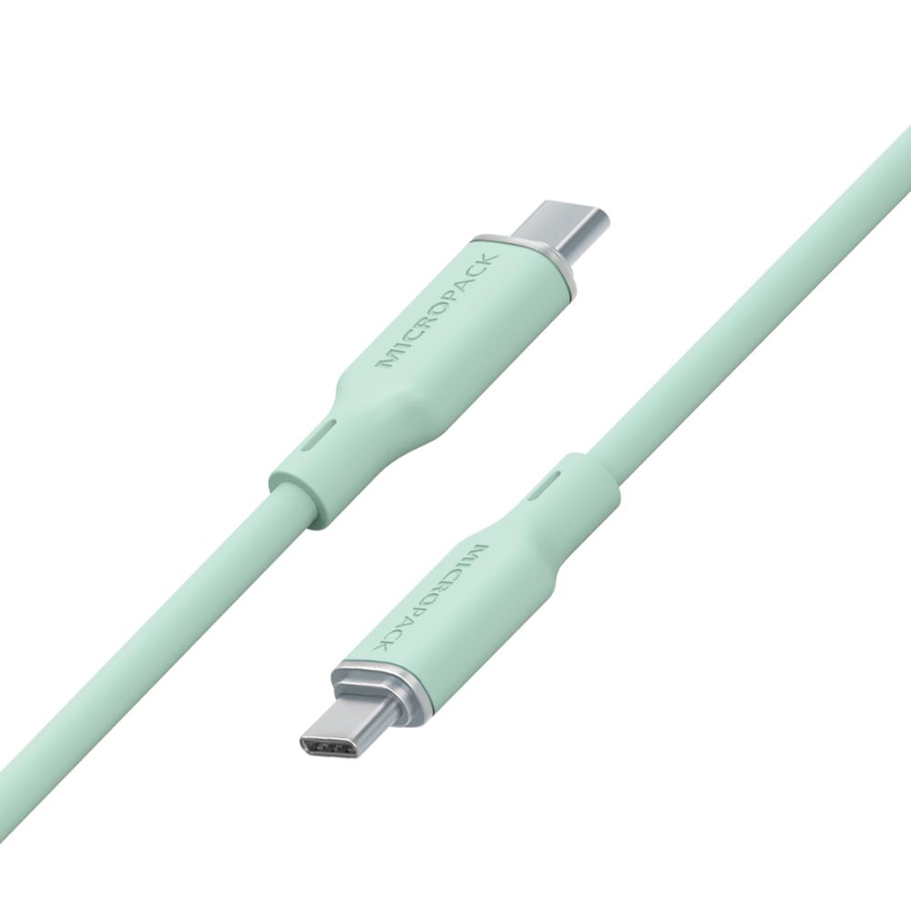 Cáp sạc nhanh và truyền dữ liệu Type-C - Type-C 60W 1.2m MicroPack Power Link C1 MC C60 - Xanh lá - Độ truyền tải