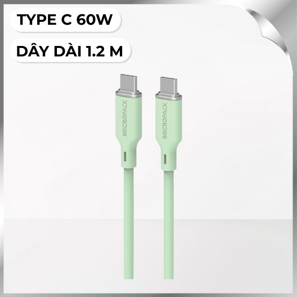 Cáp sạc nhanh và truyền dữ liệu 1.2m MicroPack Power Link C1 MC C60 - Xanh lá