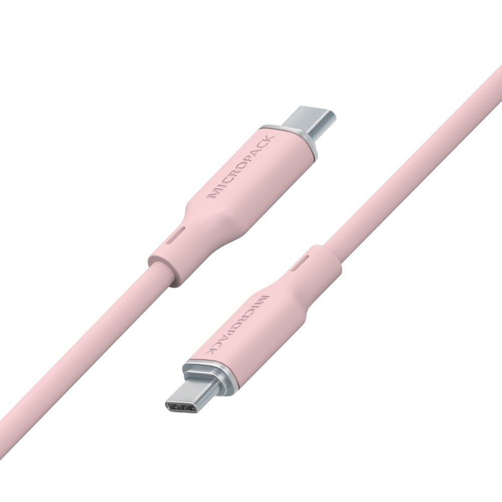 Cáp sạc nhanh và truyền dữ liệu Type-C - Type-C 60W 1.2m MicroPack Power Link C1 MC C60 - Hồng - Thiết kế
