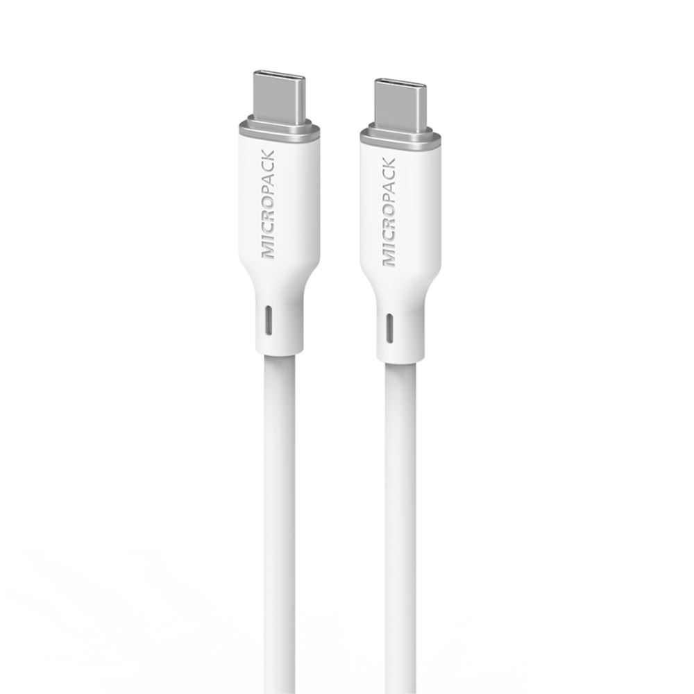Cáp sạc nhanh và truyền dữ liệu Type-C - Type-C 60W 1.2m MicroPack Power Link C1 MC C60 - Trắng - Kết nối