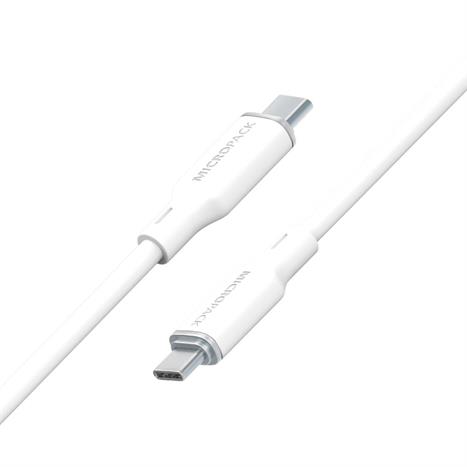 Cáp sạc nhanh và truyền dữ liệu Type-C - Type-C 60W 1.2m MicroPack Power Link C1 MC C60 - Trắng Màu Trắng