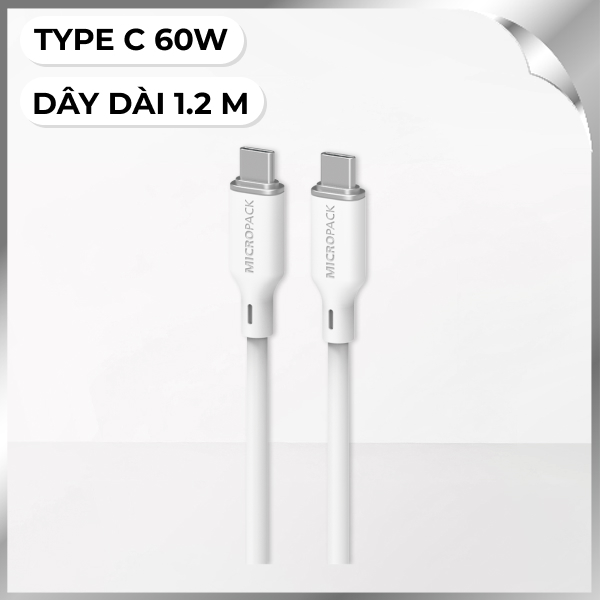 Cáp sạc nhanh và truyền dữ liệu 1.2m MicroPack Power Link C1 MC C60 - Trắng