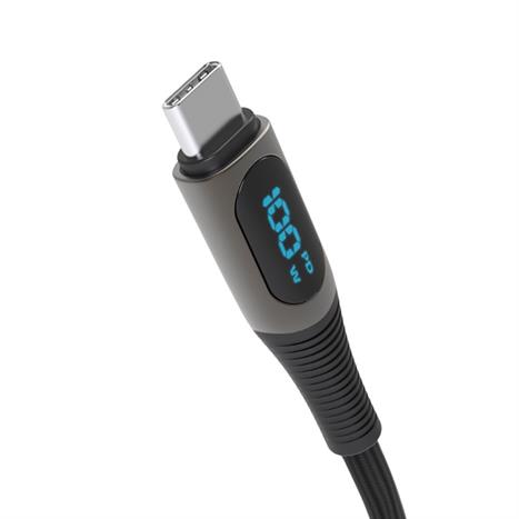 Cáp sạc nhanh và truyền dữ liệu Type-C - Type-C 100W 2m MicroPack Power Link C2 MC C100 - Đen Màu Đen