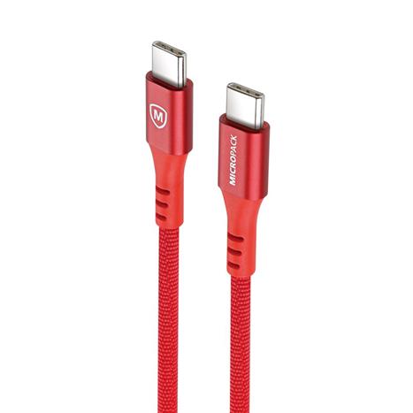 Cáp sạc nhanh và truyền dữ liệu Type-C - Type-C 60W 2m MicroPack Power Link CC MC C23 Màu Đỏ