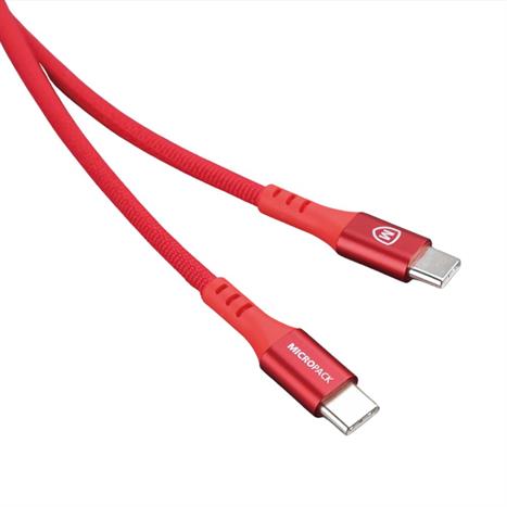 Cáp sạc nhanh và truyền dữ liệu Type-C - Type-C 60W 2m MicroPack Power Link CC MC C23 Màu Đỏ