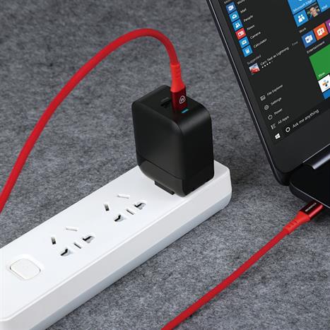 Cáp sạc nhanh và truyền dữ liệu Type-C - Type-C 60W 2m MicroPack Power Link CC MC C23 Màu Đỏ