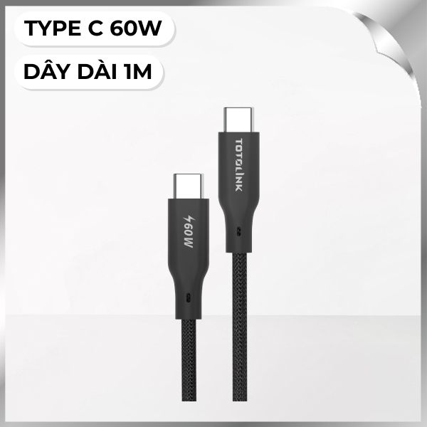Cáp sạc nhanh và truyền dữ liệu 1m Totolink T601CC-BK