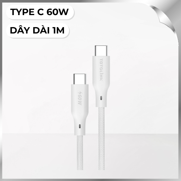 Cáp sạc nhanh và truyền dữ liệu 1m Totolink T601CC-WT