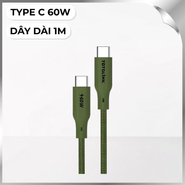 Cáp sạc nhanh và truyền dữ liệu 1m Totolink T601CC-GN