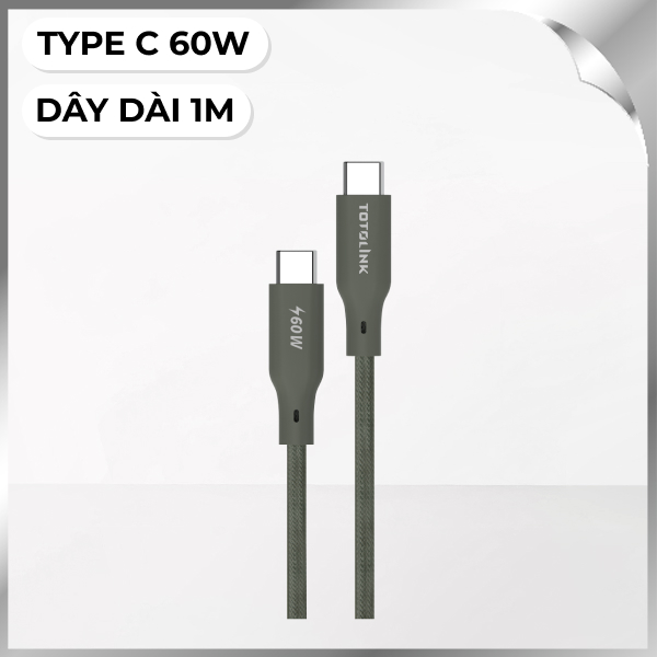Cáp sạc nhanh và truyền dữ liệu 1m Totolink T601CC-GY