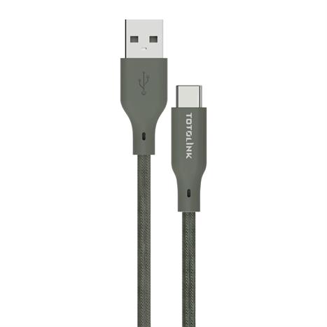 Cáp sạc nhanh và truyền dữ liệu USB-A - Type-C 15W 1m Totolink T1AC-GY Màu Xám