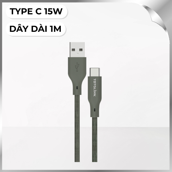 Cáp sạc nhanh và truyền dữ liệu 1m Totolink T1AC-GY