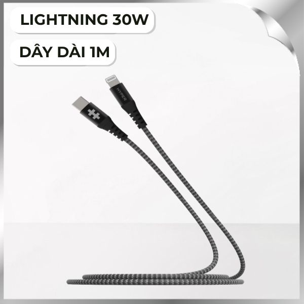 Cáp sạc nhanh và truyền dữ liệu Type-C - Lightning 30W 1m Hyperdrive HD-CLB513