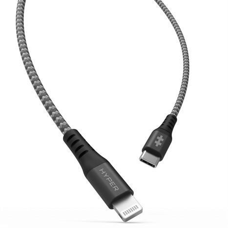 Cáp sạc nhanh và truyền dữ liệu Type-C - Lightning 30W 2m Hyperdrive HD-CLB523 Màu Đen