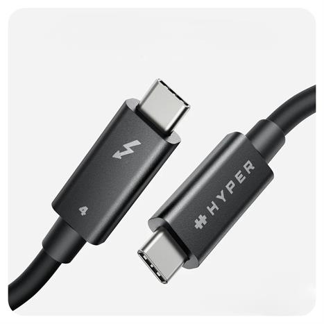 Cáp sạc nhanh và truyền dữ liệu Thunderbolt 4 - Type-C 100W 2m Hyperdrive HDTB4AC2GL Màu Đen