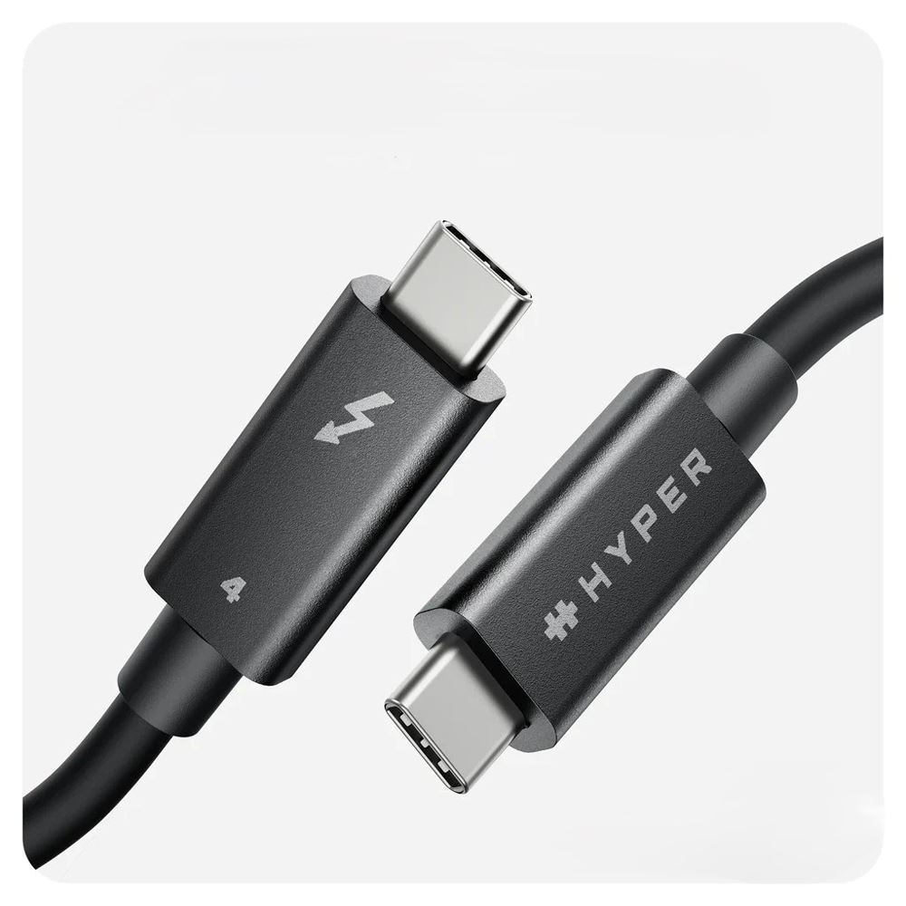 Cáp sạc nhanh và truyền dữ liệu Thunderbolt 4 - Type-C 100W 2m Hyperdrive HDTB4AC2GL - Loại cổng