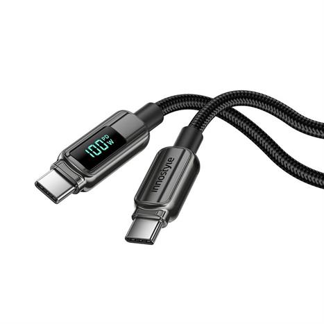 Cáp sạc nhanh và truyền dữ liệu Type-C - Type-C 100W 2m Innostyle DP-CC1001BLK Màu Đen