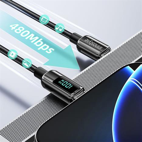 Cáp sạc nhanh và truyền dữ liệu Type-C - Type-C 100W 1.2m Innostyle DP-CC1001BLK Màu Đen