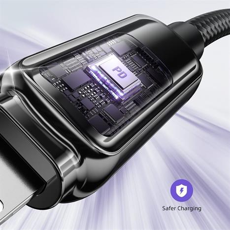 Cáp sạc nhanh và truyền dữ liệu Type-C - Lightning 30W 1.2m Innostyle DP-CL301BLK Màu Đen