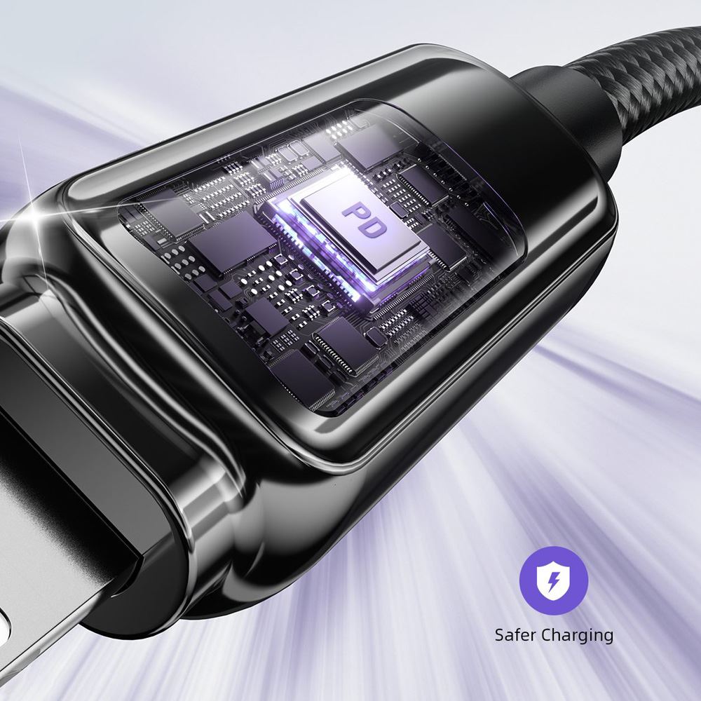 Cáp sạc nhanh và truyền dữ liệu Type-C - Lightning 30W 1.2m Innostyle DP-CL301BLK Màu Đen