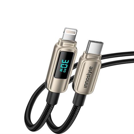 Cáp sạc nhanh và truyền dữ liệu Type-C - Lightning 30W 1.2m Innostyle DP-CL301TG Màu Vàng