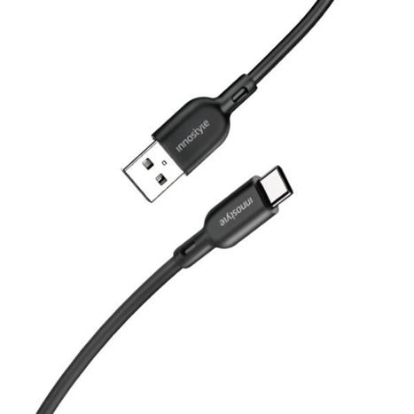 Cáp sạc nhanh và truyền dữ liệu USB-A - Type-C 15W 1.5m Innostyle IAC150BLK Màu Đen