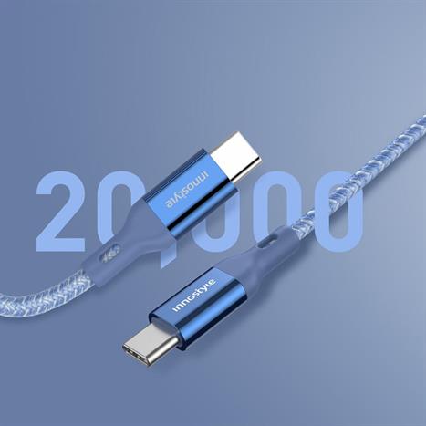 Cáp sạc nhanh và truyền dữ liệu Type-C - Type-C 60W 1.5m Innostyle ICC150ALBLU Màu Xanh Dương