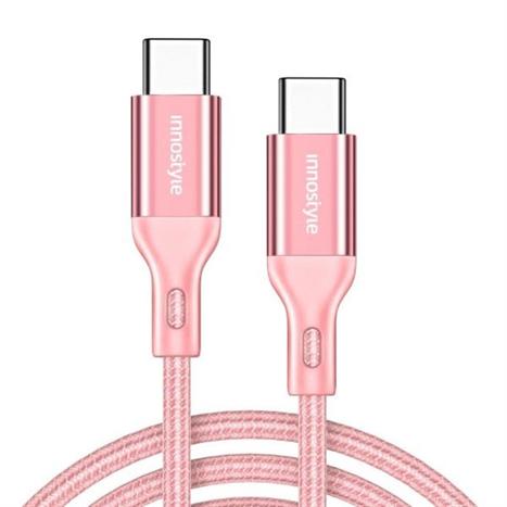 Cáp sạc nhanh và truyền dữ liệu Type-C - Type-C 60W 1.5m Innostyle ICC150ALBP Màu Hồng