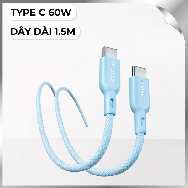 Cáp sạc nhanh và truyền dữ liệu Type-C - Type-C 60W 1.5m Innostyle ICC150BB
