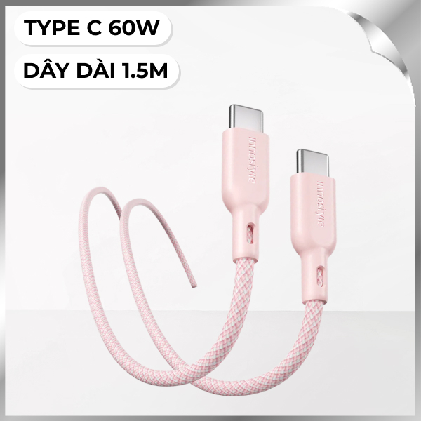Cáp sạc nhanh và truyền dữ liệu Type-C - Type-C 60W 1.5m Innostyle ICC150BP