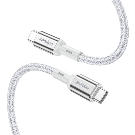 Cáp sạc nhanh và truyền dữ liệu Type-C - Type-C 100W 2m Innostyle ICC200ALSLV Màu Bạc
