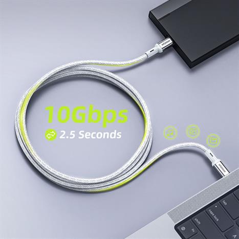 Cáp sạc nhanh và truyền dữ liệu Type-C - Type-C 100W 2m Innostyle ICC200ALSLV Màu Bạc