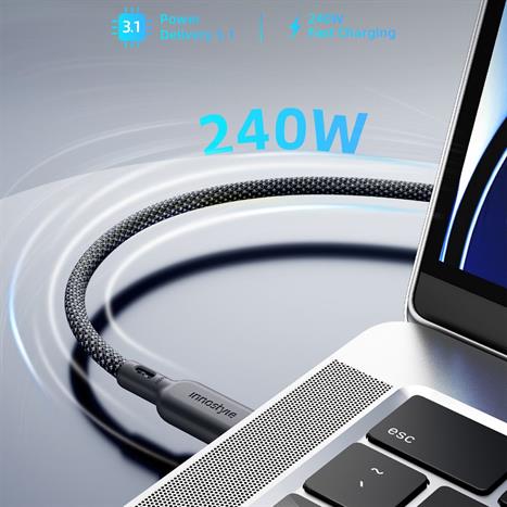 Cáp sạc nhanh và truyền dữ liệu Type-C - Type-C 240W 1.5m Innostyle ICC240BLK Màu Đen