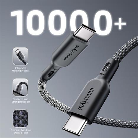 Cáp sạc nhanh và truyền dữ liệu Type-C - Type-C 240W 1.5m Innostyle ICC240BLK Màu Đen