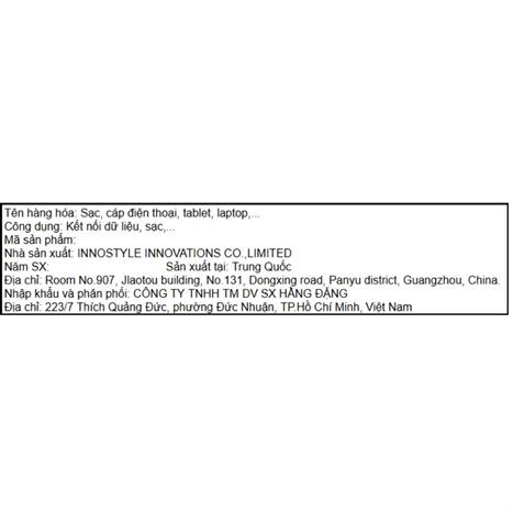 Cáp sạc nhanh và truyền dữ liệu USB-A - Micro USB 10W 1.2m Innostyle J_IAB120_tBLK Màu Đen