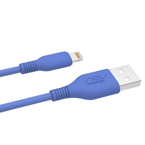 Cáp sạc nhanh và truyền dữ liệu USB-A - Lightning 12W 1.5m Innostyle J_IAL150_ tLBL Màu Xanh Dương