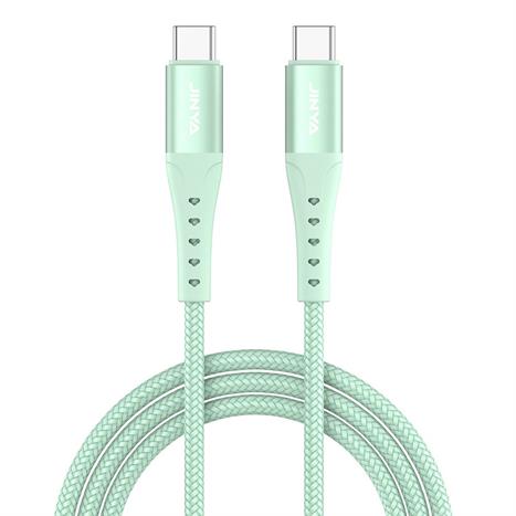 Cáp sạc nhanh và truyền dữ liệu Type-C - Type-C 60W 1.8m JINYA - Xanh lá Màu Xanh lá