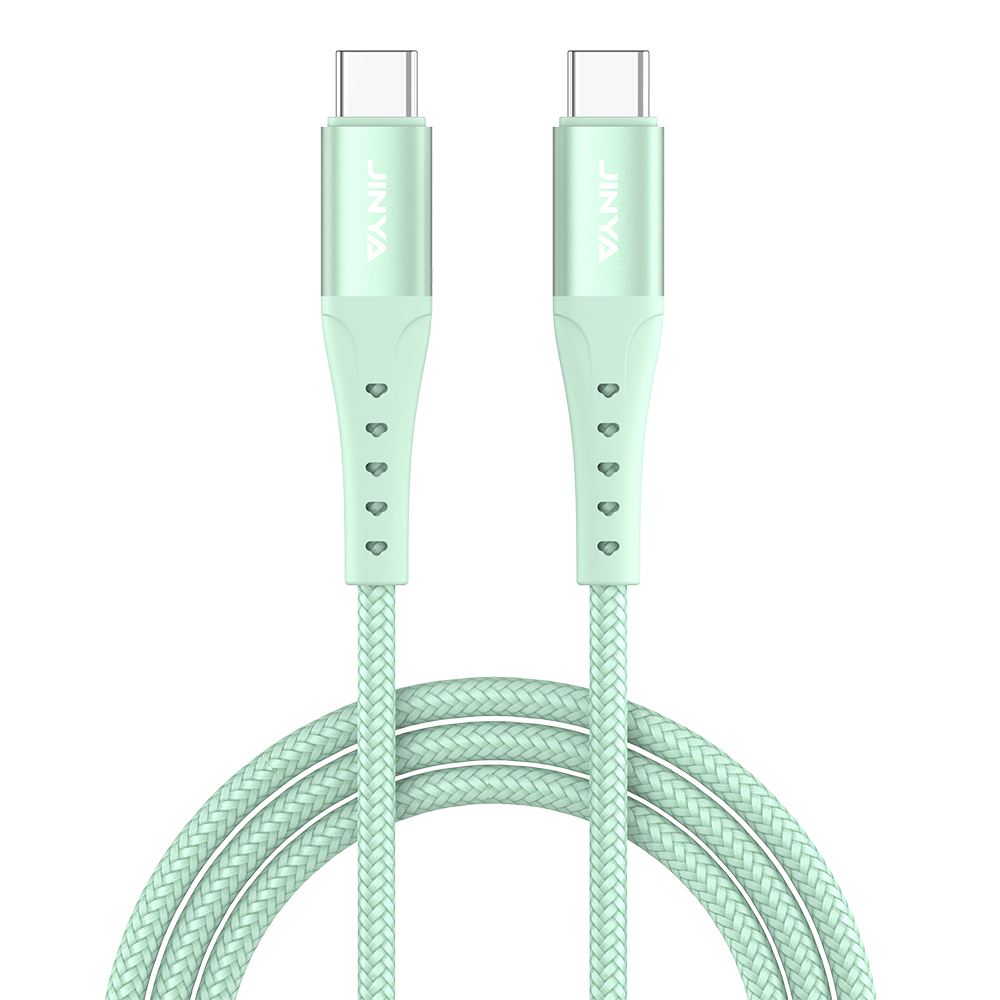 Cáp sạc nhanh và truyền dữ liệu Type-C - Type-C 60W 1.8m JINYA - Xanh lá Màu Xanh lá