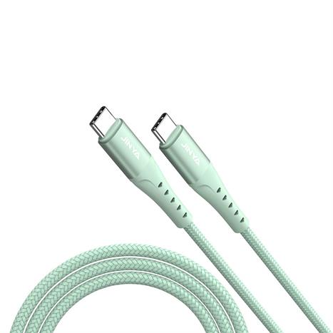 Cáp sạc nhanh và truyền dữ liệu Type-C - Type-C 60W 1.8m JINYA - Xanh lá Màu Xanh lá