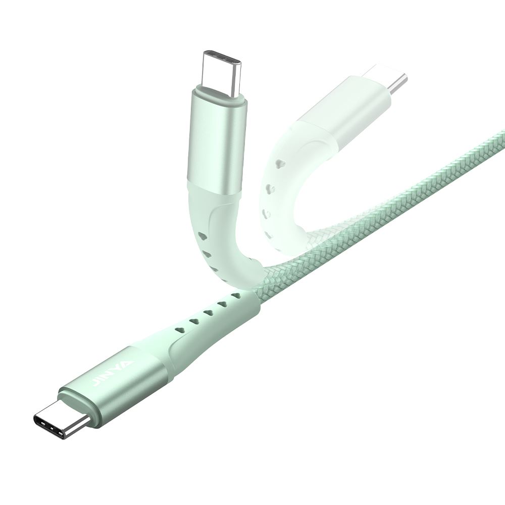 Cáp sạc nhanh và truyền dữ liệu Type-C - Type-C 60W 1.8m JINYA - Xanh lá Màu Xanh lá