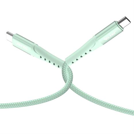 Cáp sạc nhanh và truyền dữ liệu Type-C - Type-C 60W 1.8m JINYA - Xanh lá Màu Xanh lá