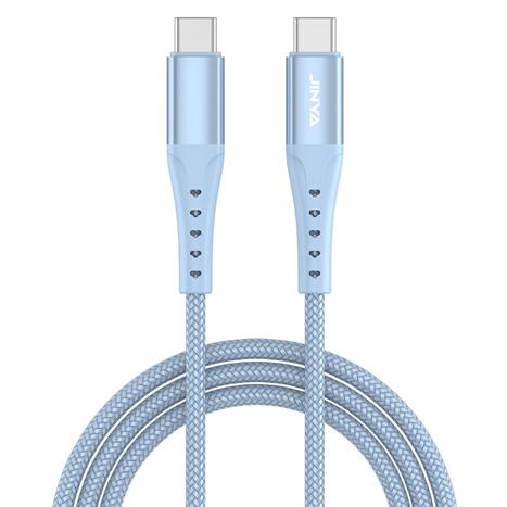 Cáp sạc nhanh và truyền dữ liệu Type-C - Type-C 60W 1.8m JINYA - Xanh nhạt Màu Xanh dương nhạt
