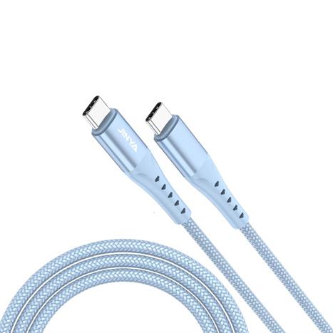 Cáp sạc nhanh và truyền dữ liệu Type-C - Type-C 60W 1.8m JINYA - Xanh nhạt Màu Xanh dương nhạt