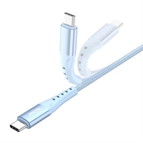 Cáp sạc nhanh và truyền dữ liệu Type-C - Type-C 60W 1.8m JINYA - Xanh nhạt Màu Xanh dương nhạt